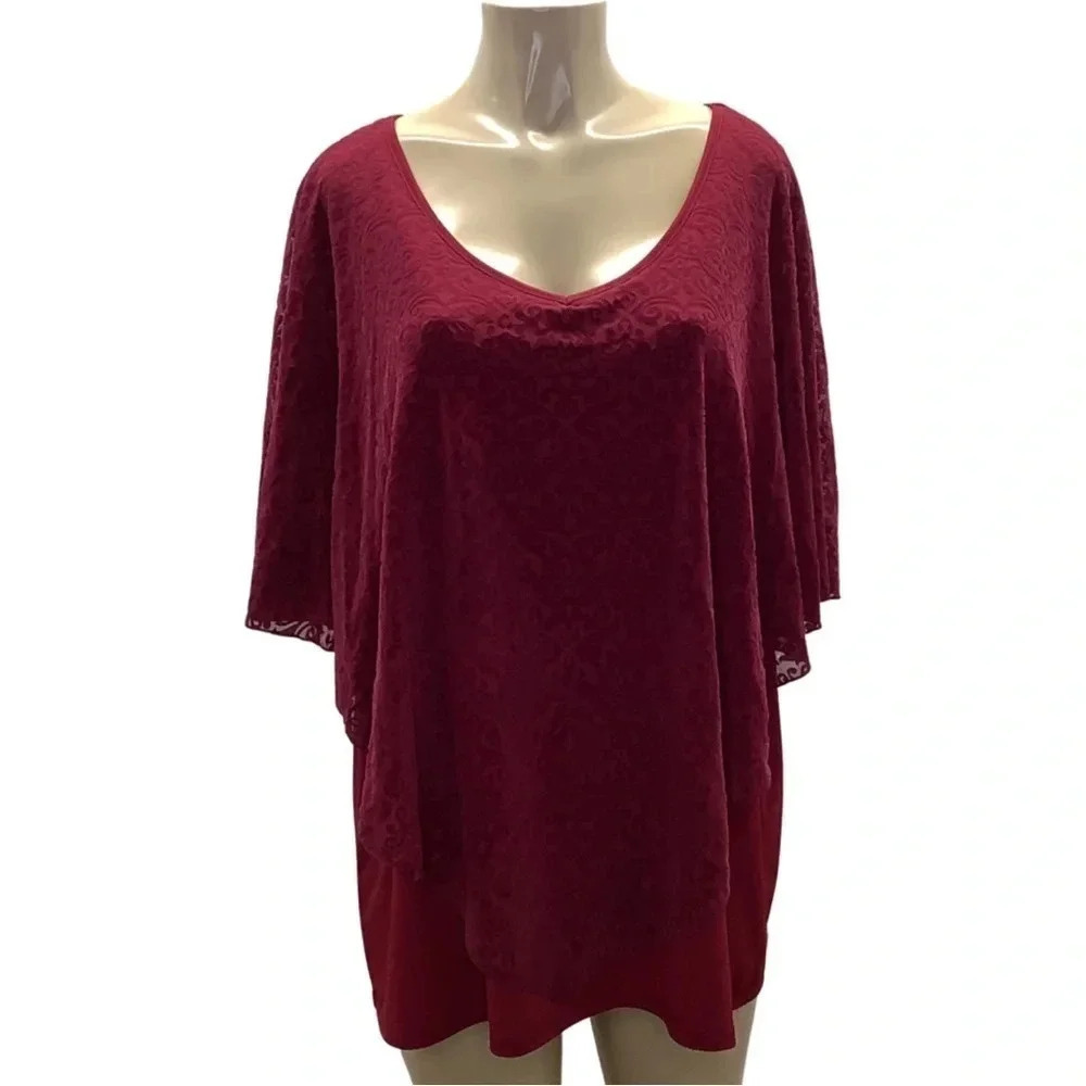 Shannon Ford New York Sleeveless Top Burgundy Size 3X New Without Tags